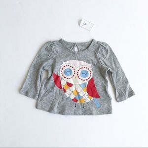 Babygap NWT owl long sleeve top 3-6 months